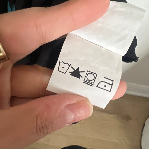 eShakti Sz L Custom Blue Green Floral Black Maxi Wrap Dress Bloomcore Boho - Picture 16 of 16